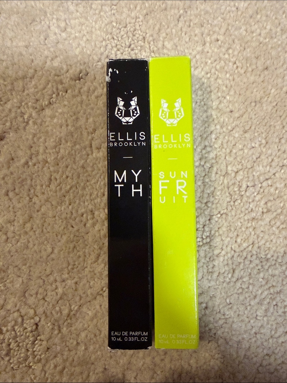 New in Box ELLIS BROOKLYN Myth & Sunfruit Set - Travel Size Spray 10ml/0.33fl oz